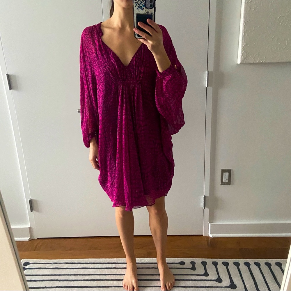 Diane Von Furstenburg Magenta Dress, Size 8